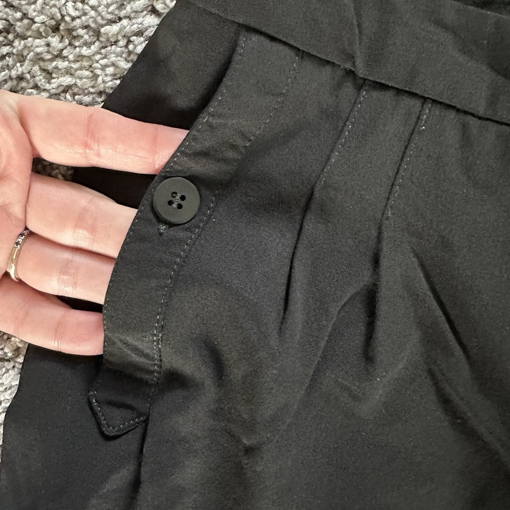 Allan Waller Wool Capri Pants Womens 10 Black Vintage Italy Stretch Cropped - Picture 3 of 9